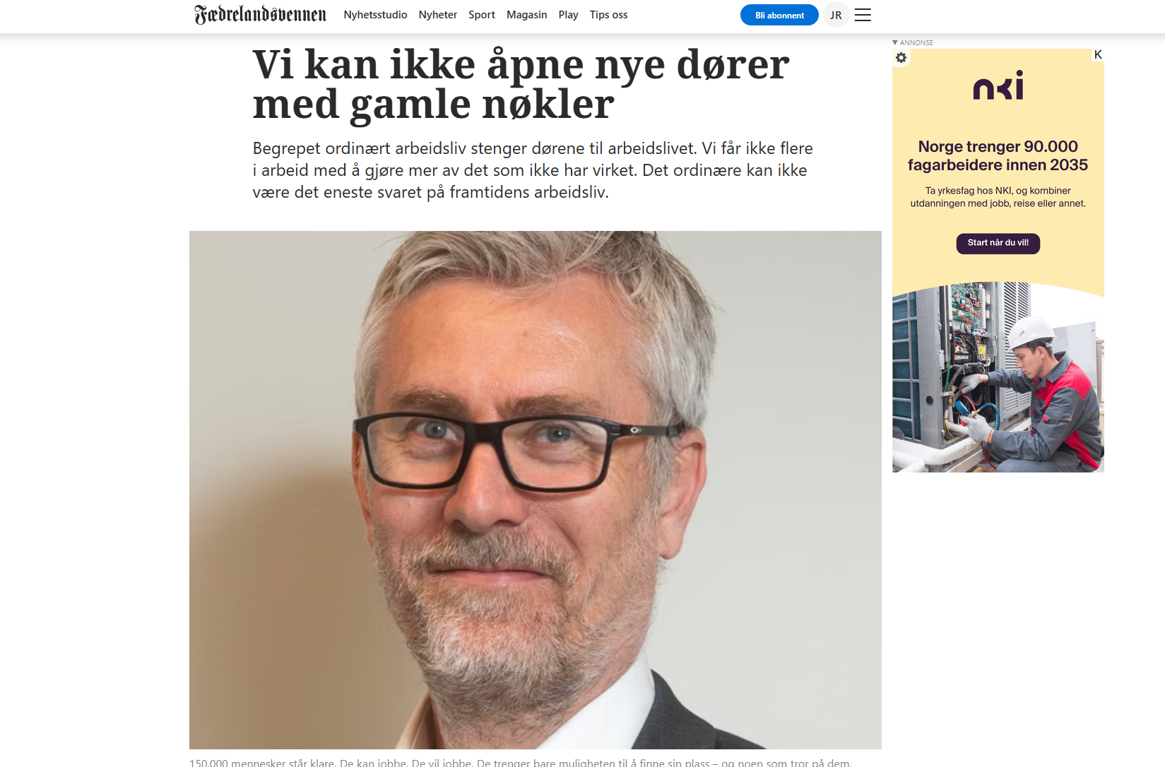 Onar Aanestad i Fædrelandsvennen